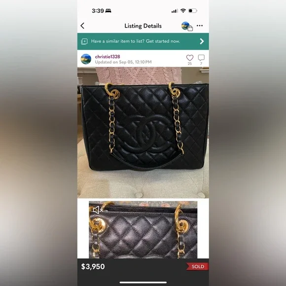 CHANEL Grand Shopping Tote GST White Caviar Leather with 24K Gold Hardware - Picture 11 of 14